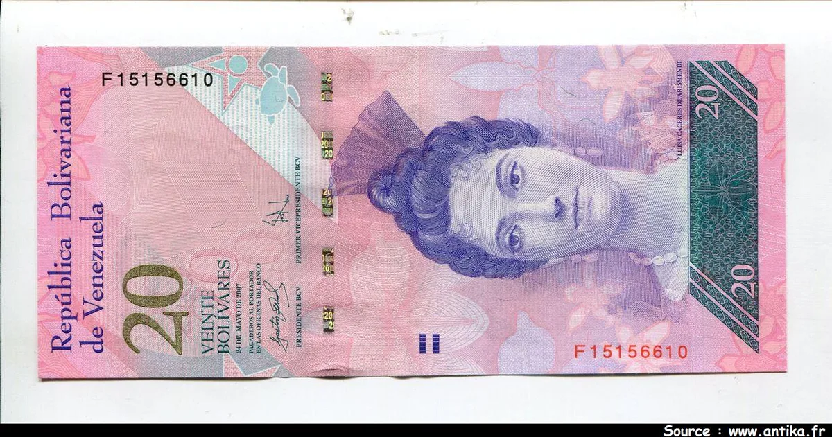 20 Bolivares Luisa Caceres de Arismendi * * * * * * *