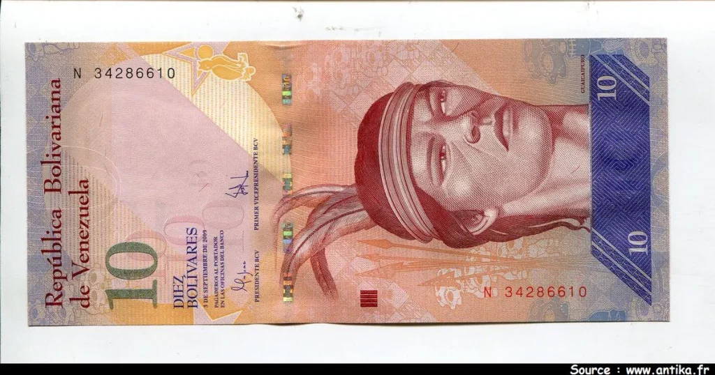 10 Bolivares Indien Guaicaipuro * * * * * * * *