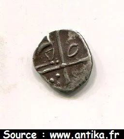 OBOLE à la Croixtype de Grabel Ier Siècle Avt JC 0,46 gr RARE