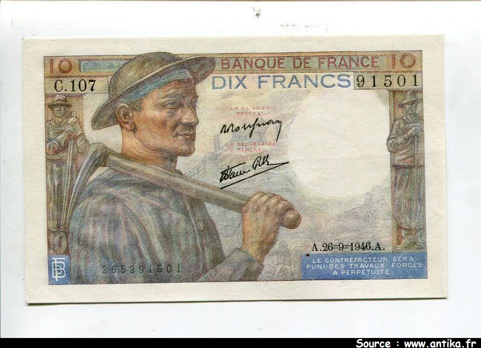 10 FRANCS MINEUR - type 1941