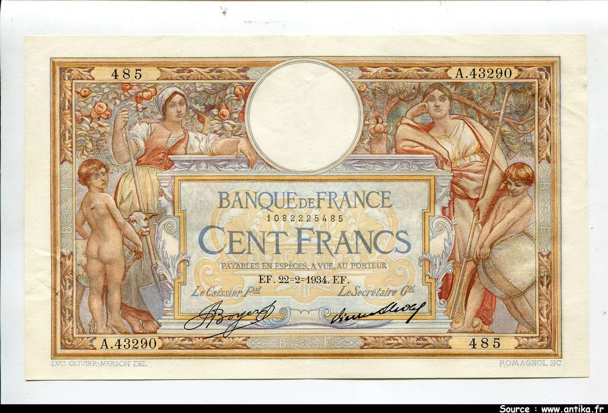 100 FRANCS LOM - Type 1906 "Grands Cartouches"