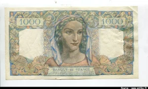 1000 FRANCS MINERVE & HERCULE - Type 1945