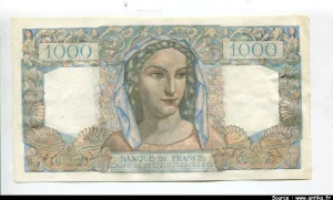1000 FRANCS MINERVE & HERCULE - Type 1945