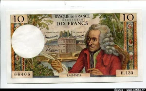 10 FRANCS VOLTAIRE - Type 1963