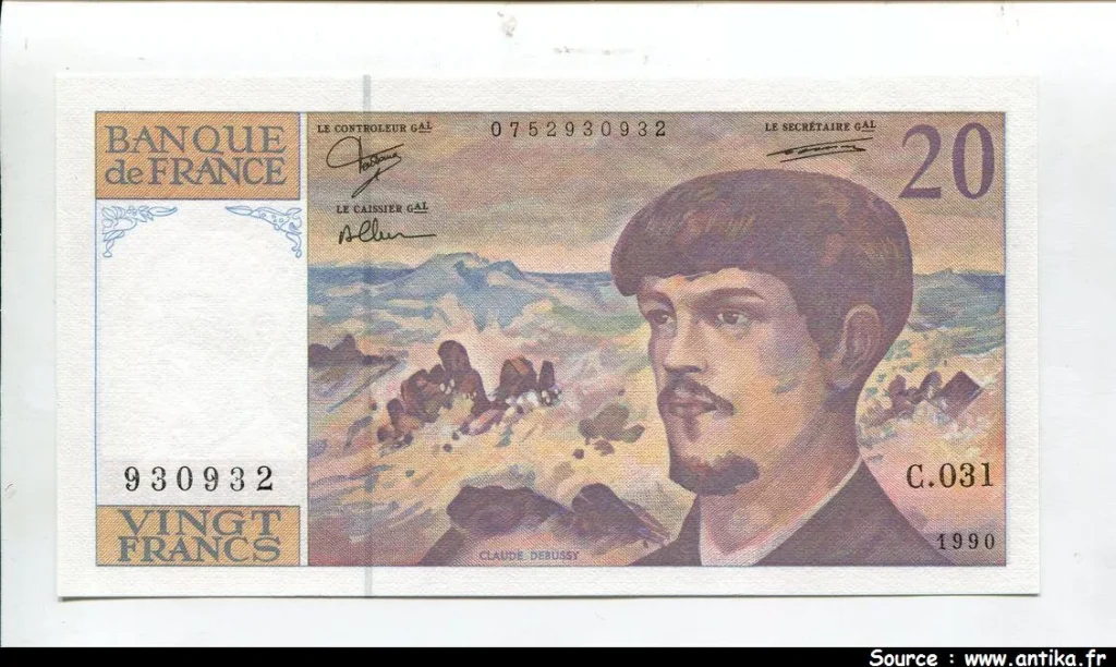 20 FRANCS DEBUSSY - Type 1980 à fil sécurité