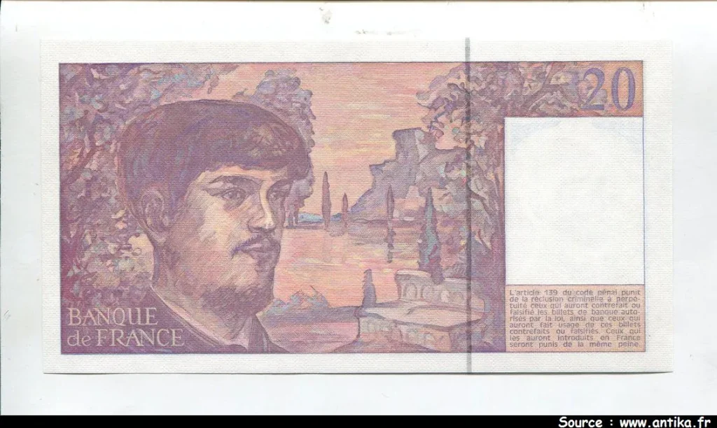 20 FRANCS DEBUSSY - Type 1980 à fil sécurité