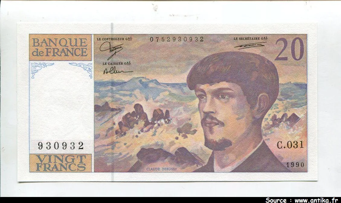 20 FRANCS DEBUSSY - Type 1980 à fil sécurité