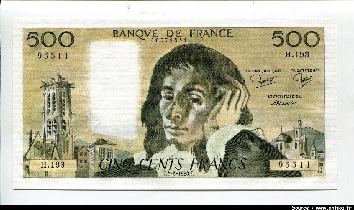 500 FRANCS PASCAL - Type 1968