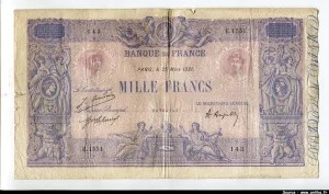1000 FRANCS BLEU & ROSE - Type 1889