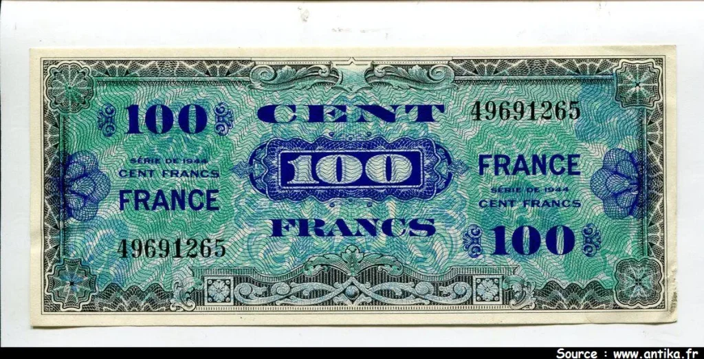 100 FRANCS Verso "France"