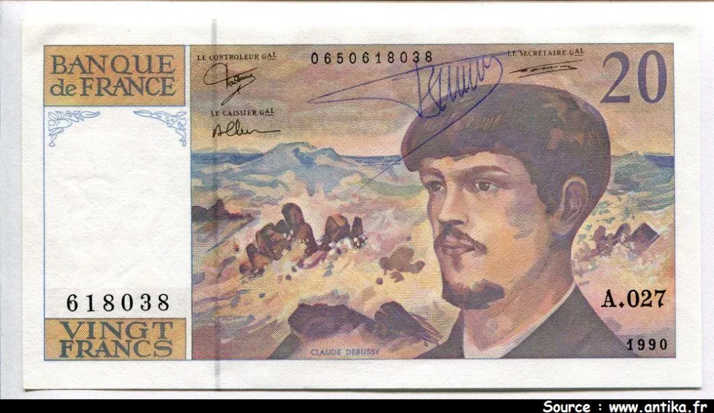 20 FRANCS DEBUSSY - Type 1980 à fil sécurité