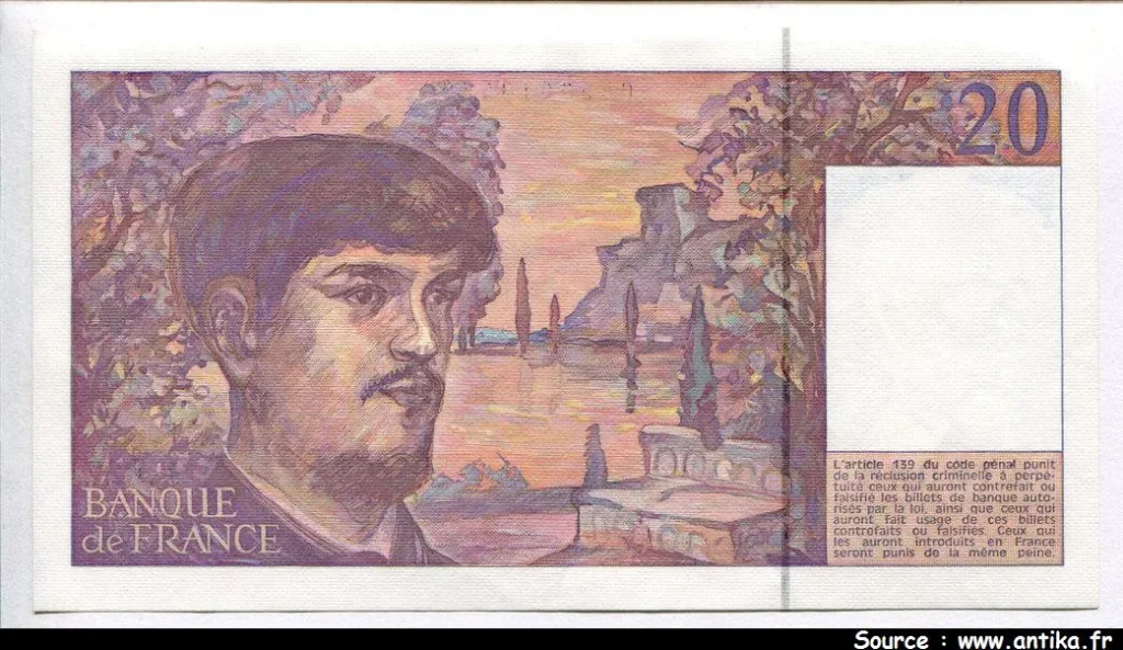 20 FRANCS DEBUSSY - Type 1980 à fil sécurité