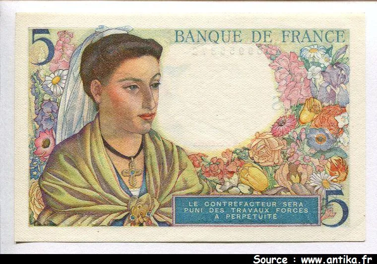 5 FRANCS BERGER - Type 1943
