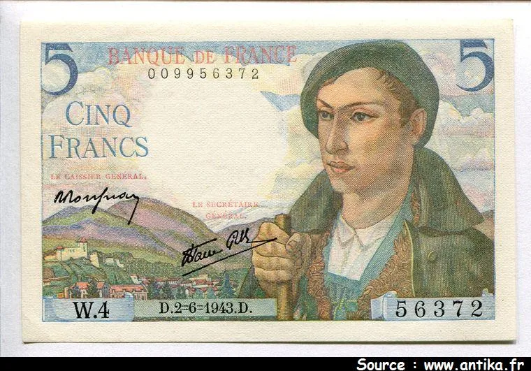 5 FRANCS BERGER - Type 1943
