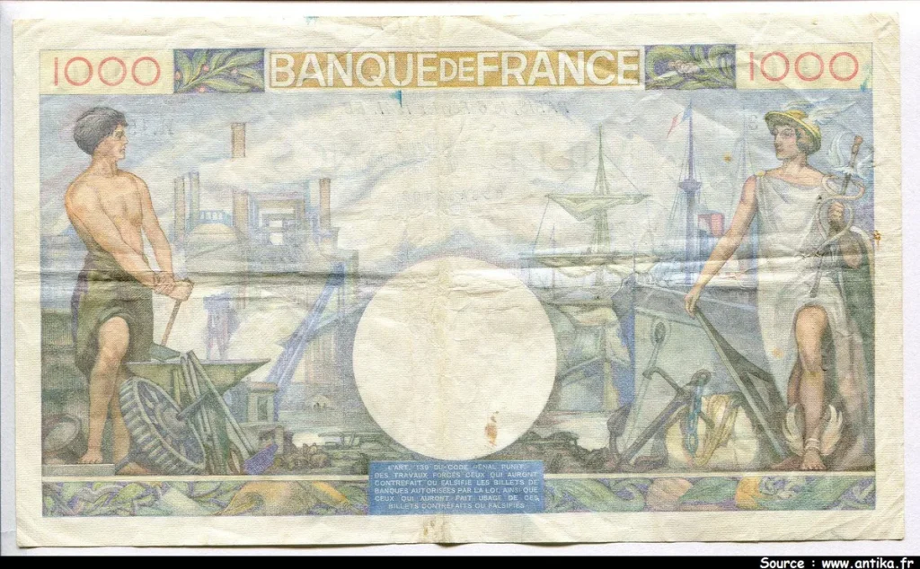 1000 FRANCS COMMERCE & INDUSTRIE - Type 1940