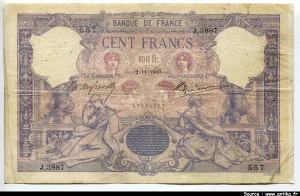 100 FRANCS BLEU & ROSE - Type 1888
