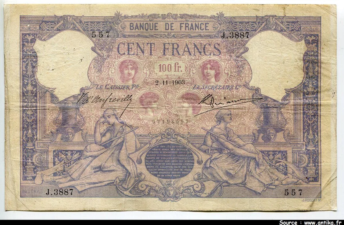 100 FRANCS BLEU & ROSE - Type 1888
