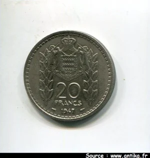 20 FRANCS LOUIS II 1922-1949