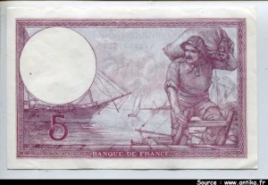 5 FRANCS VIOLET - Type 1917