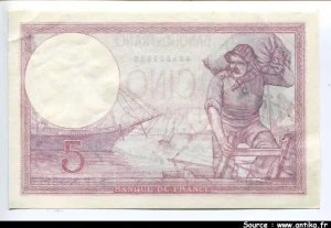 5 FRANCS VIOLET - Type 1917