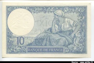 10 FRANCS MINERVE - Type 1915