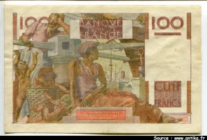 100 FRANCS JEUNE PAYSAN - Type 1945 filigrane inversé