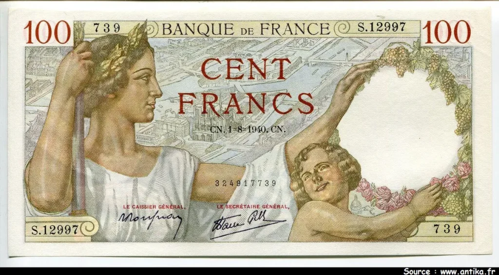 100 FRANCS SULLY - Type 1939