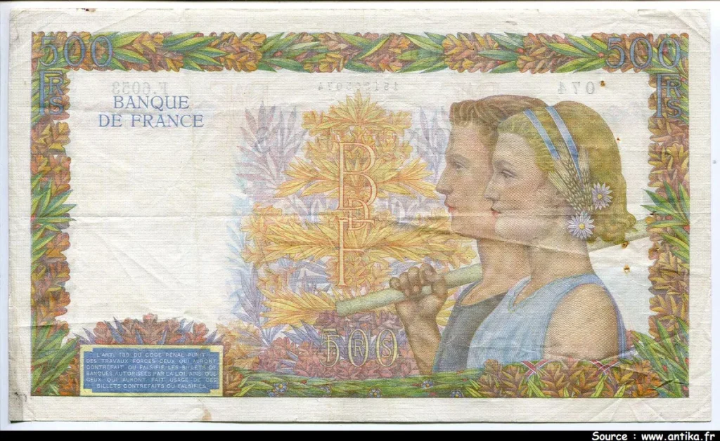 500 FRANCS LA PAIX - Type 1939