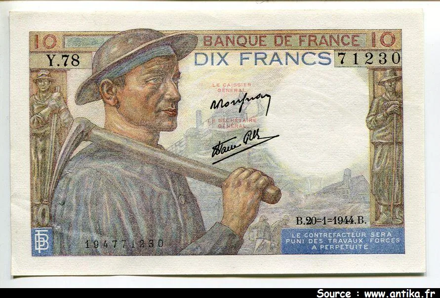 10 FRANCS MINEUR - type 1941