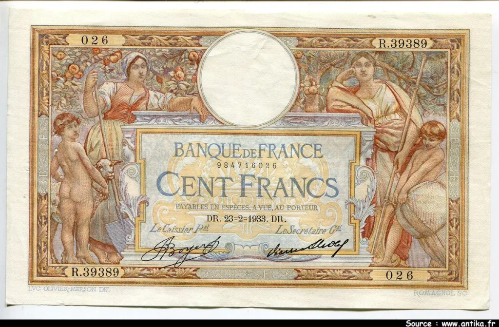 100 FRANCS LOM - Type 1906 "Grands Cartouches"