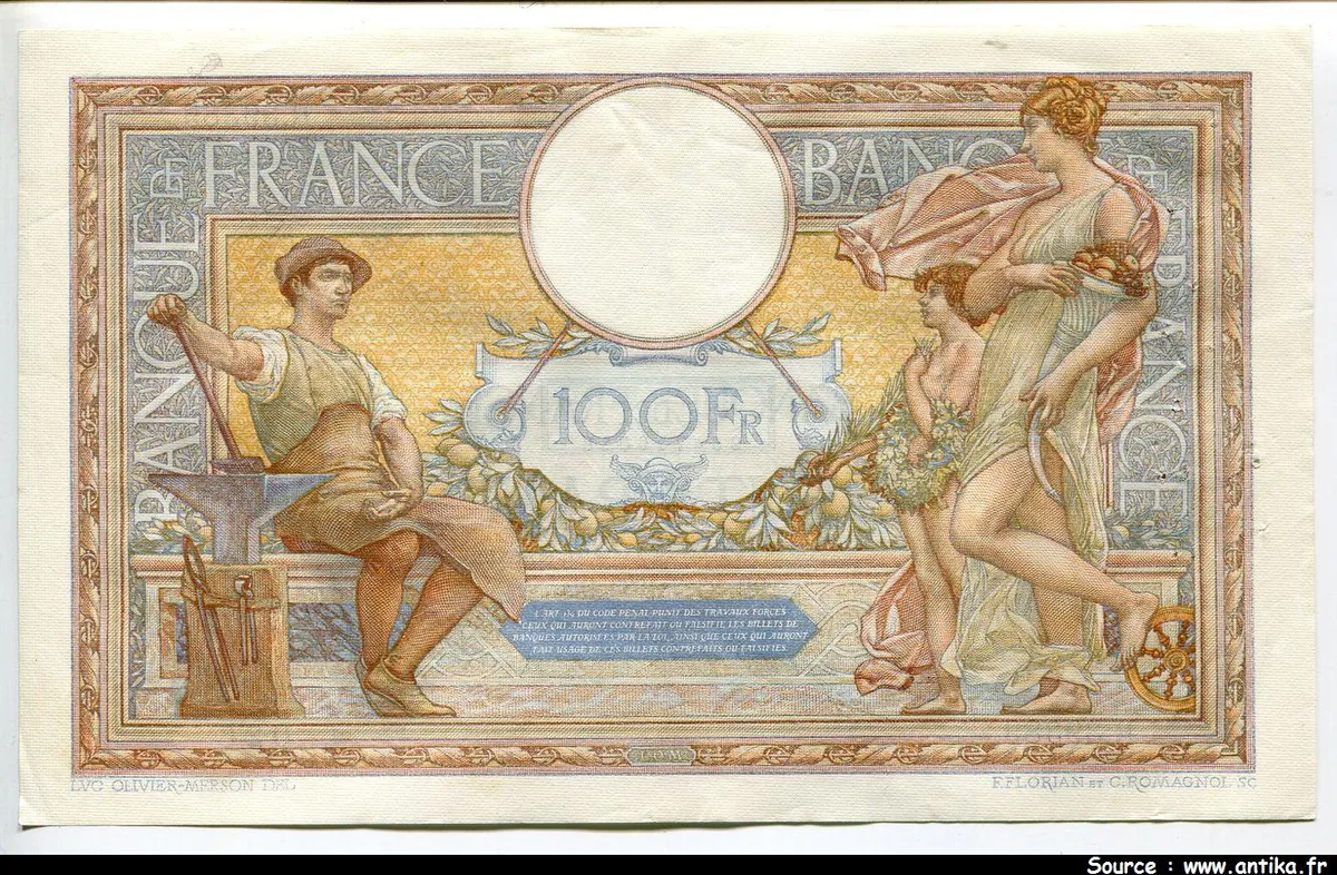 100 FRANCS LOM - Type 1906 "Grands Cartouches"
