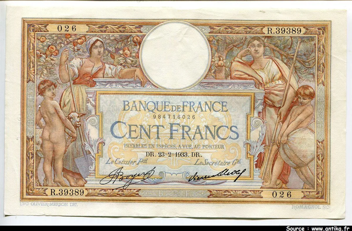 100 FRANCS LOM - Type 1906 "Grands Cartouches"