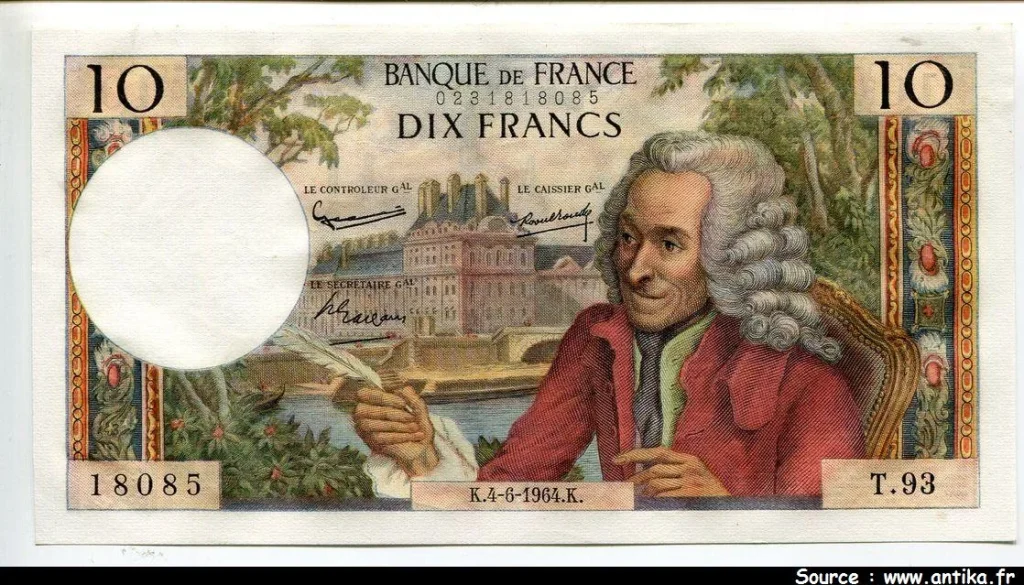 10 FRANCS VOLTAIRE - Type 1963