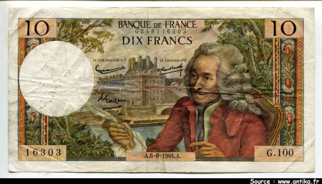 10 FRANCS VOLTAIRE - Type 1963