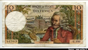 10 FRANCS VOLTAIRE - Type 1963