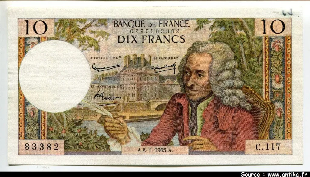 10 FRANCS VOLTAIRE - Type 1963