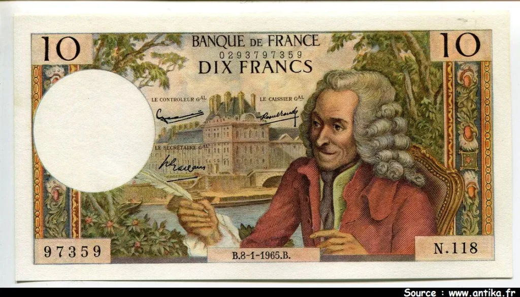 10 FRANCS VOLTAIRE - Type 1963