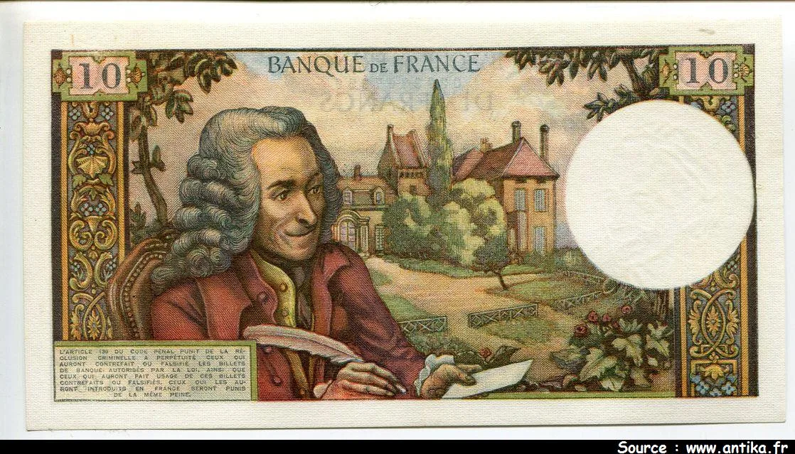 10 FRANCS VOLTAIRE - Type 1963
