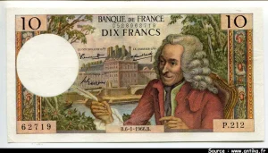 10 FRANCS VOLTAIRE - Type 1963