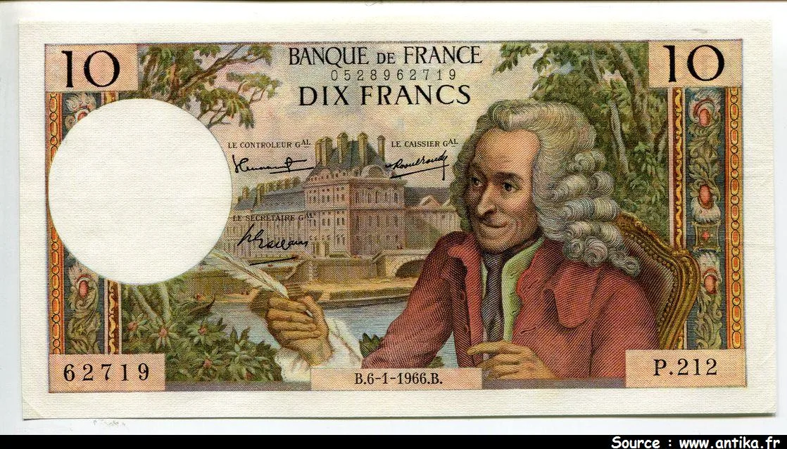 10 FRANCS VOLTAIRE - Type 1963