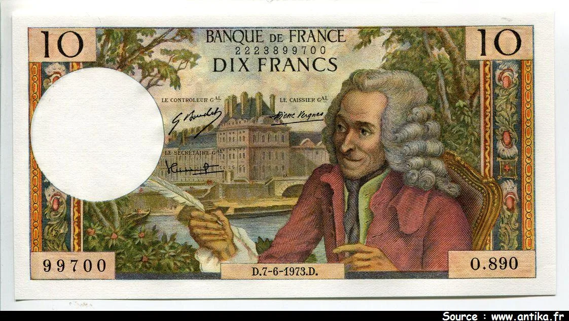 10 FRANCS VOLTAIRE - Type 1963