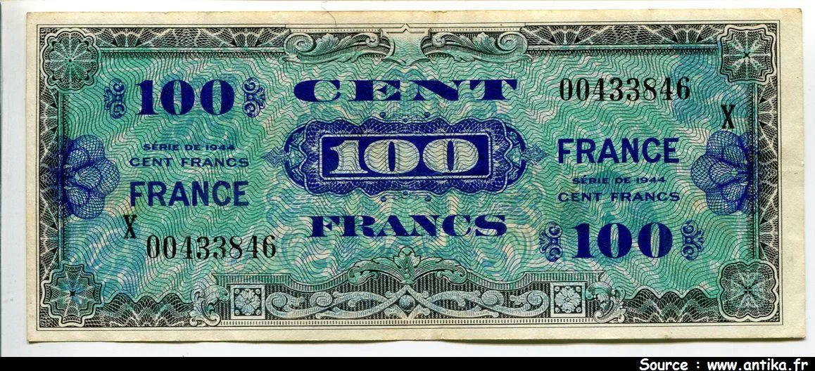 100 FRANCS Verso "France"