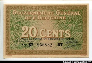 20 CENTS Marron & Vert Gvrt général