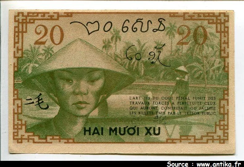20 CENTS Marron & Vert Gvrt général