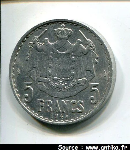 5 FRANCS LOUIS II 1922-1949