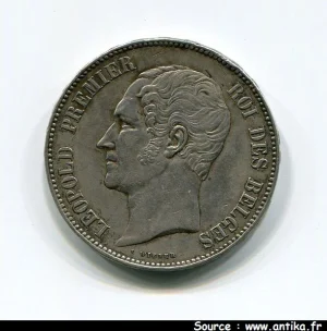 5 FRANCS Argt Mariage Duc & Duchesse de Brabant