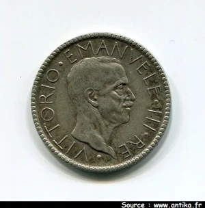 20 LIRE Argt VICTOR EMMANUEL III 15,01 gr Rome