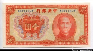 1 Yüan Orange SYS The Central Bank of China