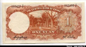 1 Yüan Rouge SYS The Central Bank of China Sig:5