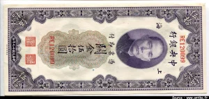 50 Customs Gold Units SYS Viloet The Central Bank of China